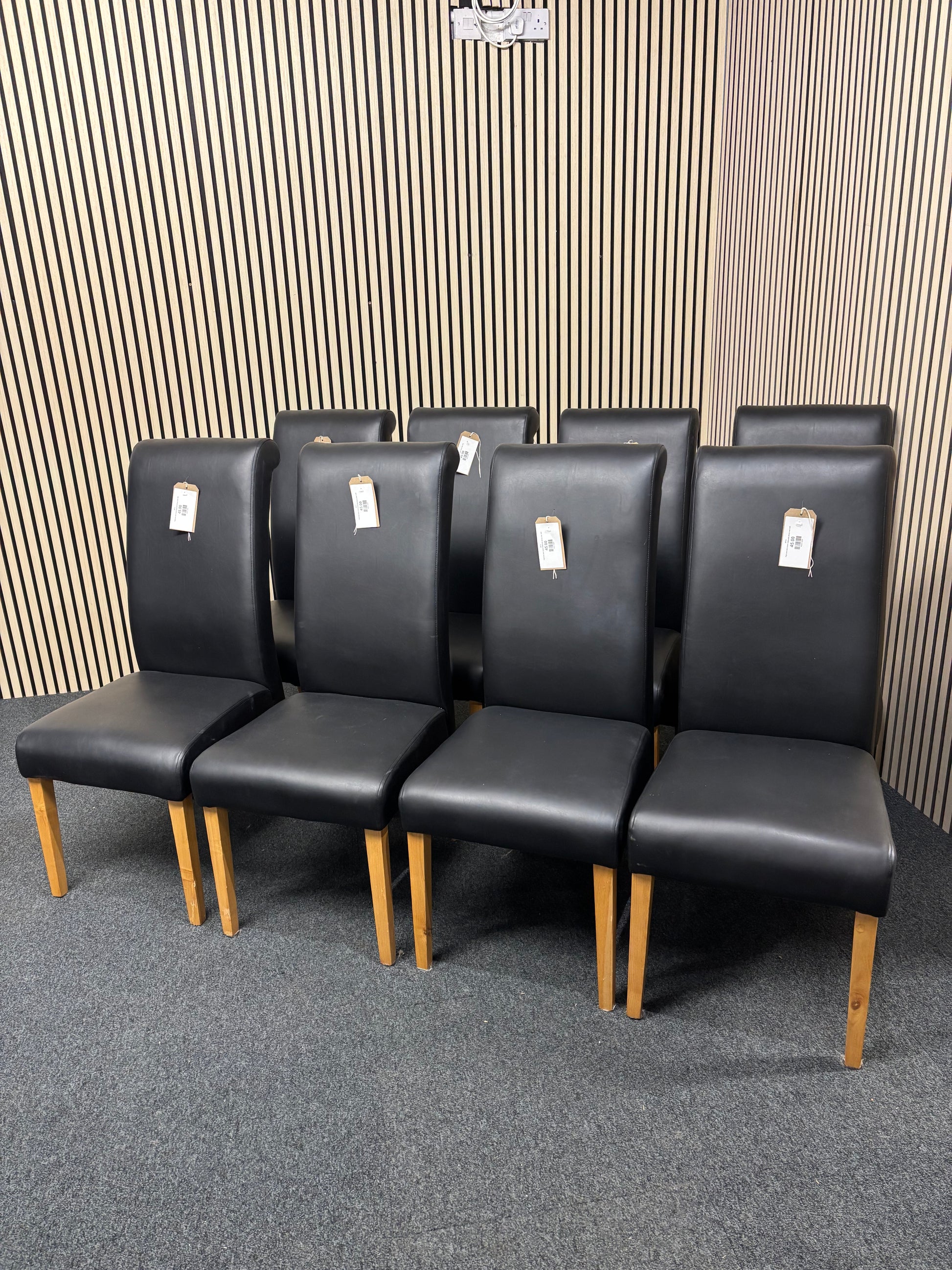 High back dark brown leatherette dining chair 3325