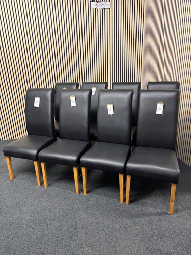 High back dark brown leatherette dining chair