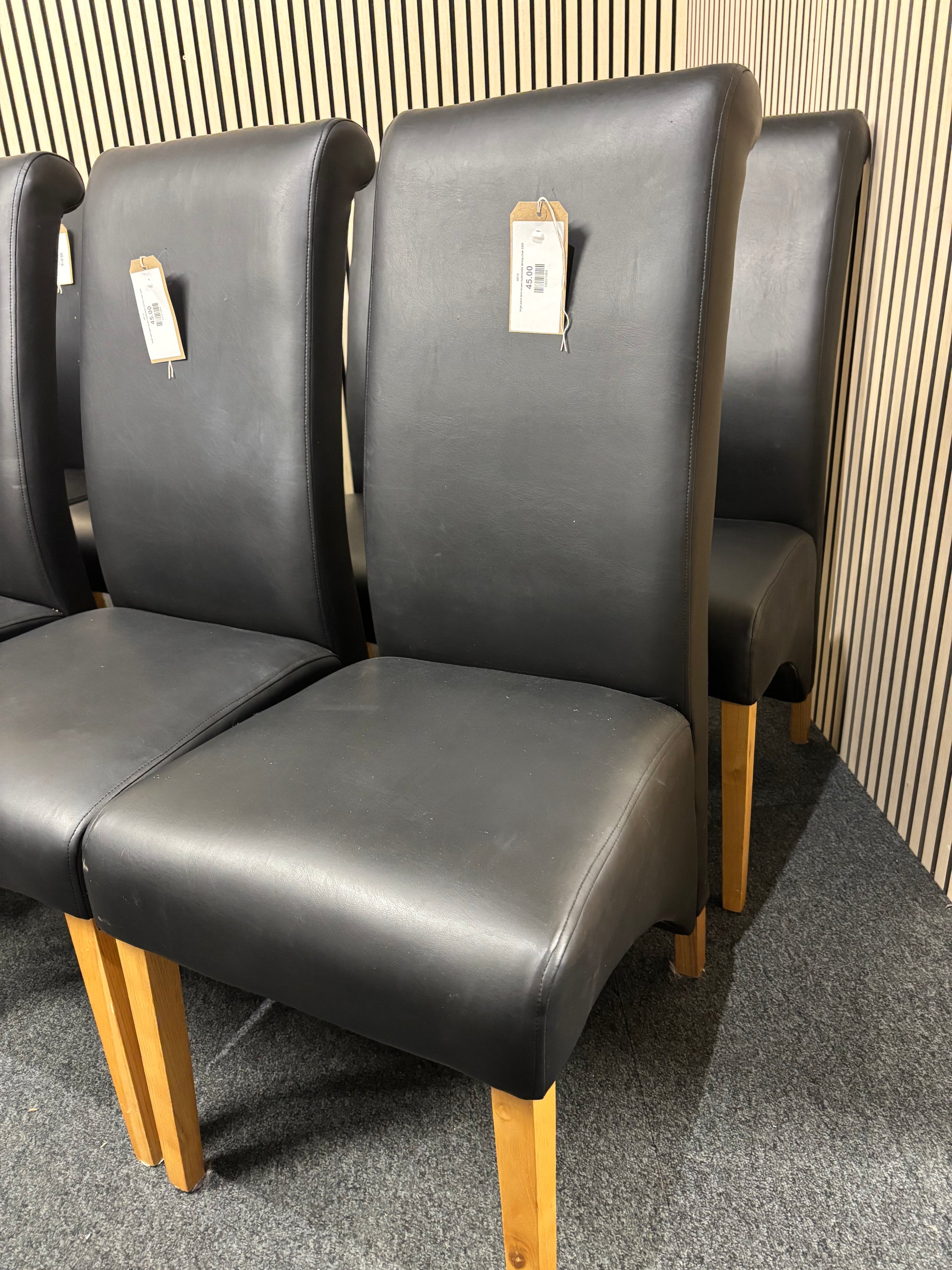 High back dark brown leatherette dining chair 3325