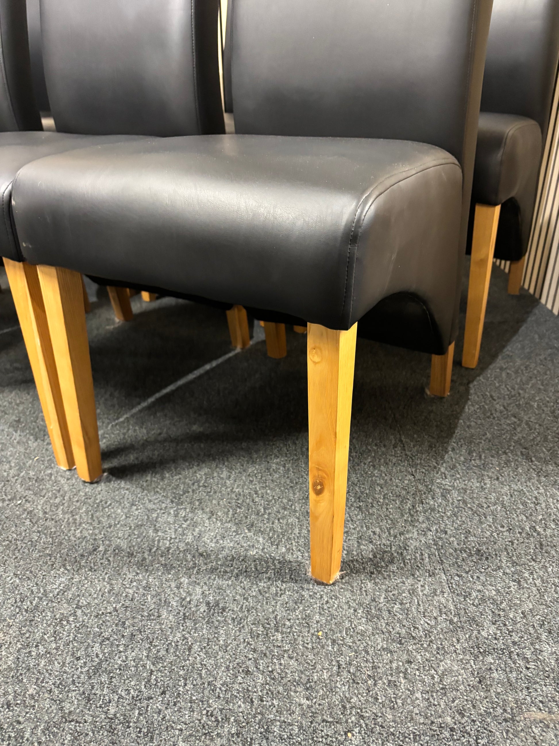 High back dark brown leatherette dining chair 3325