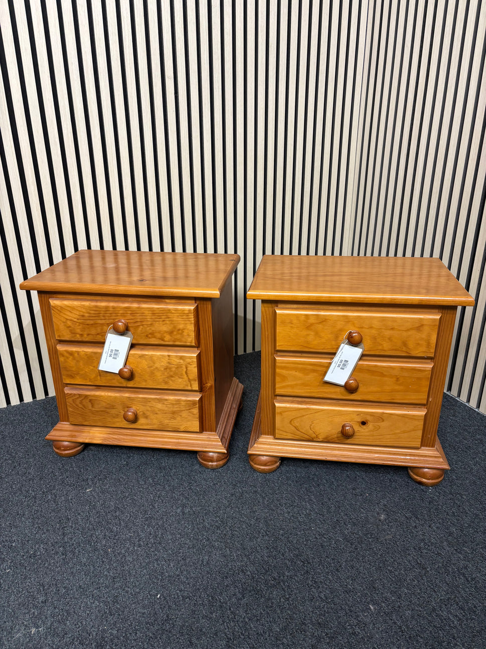 3 drawer solid pine bedside locker- SET OF 2 3325