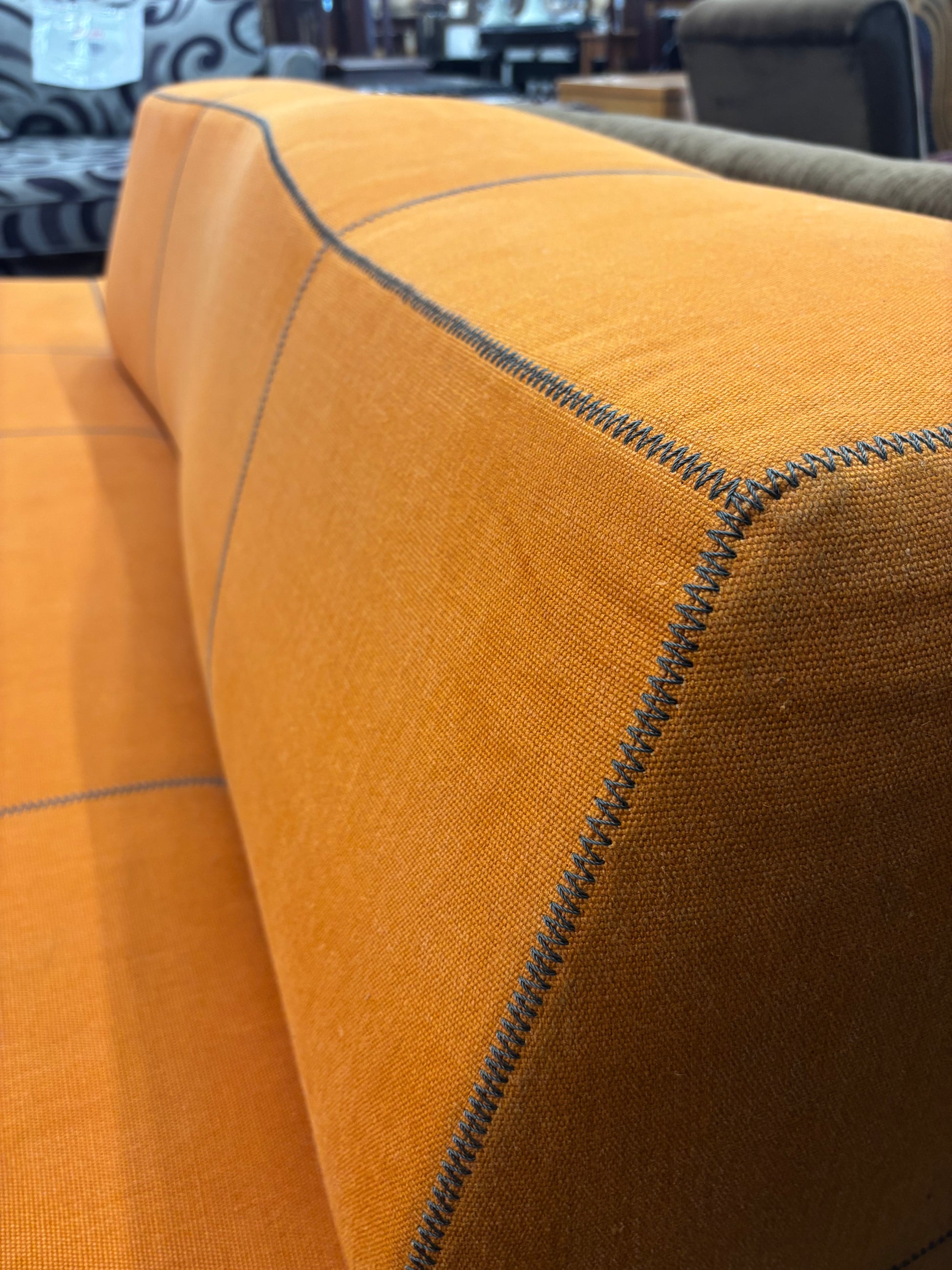 Large burnt orange modern sectional reception B&B Italia, breakout sofa set (W 210 x D 120 cm)