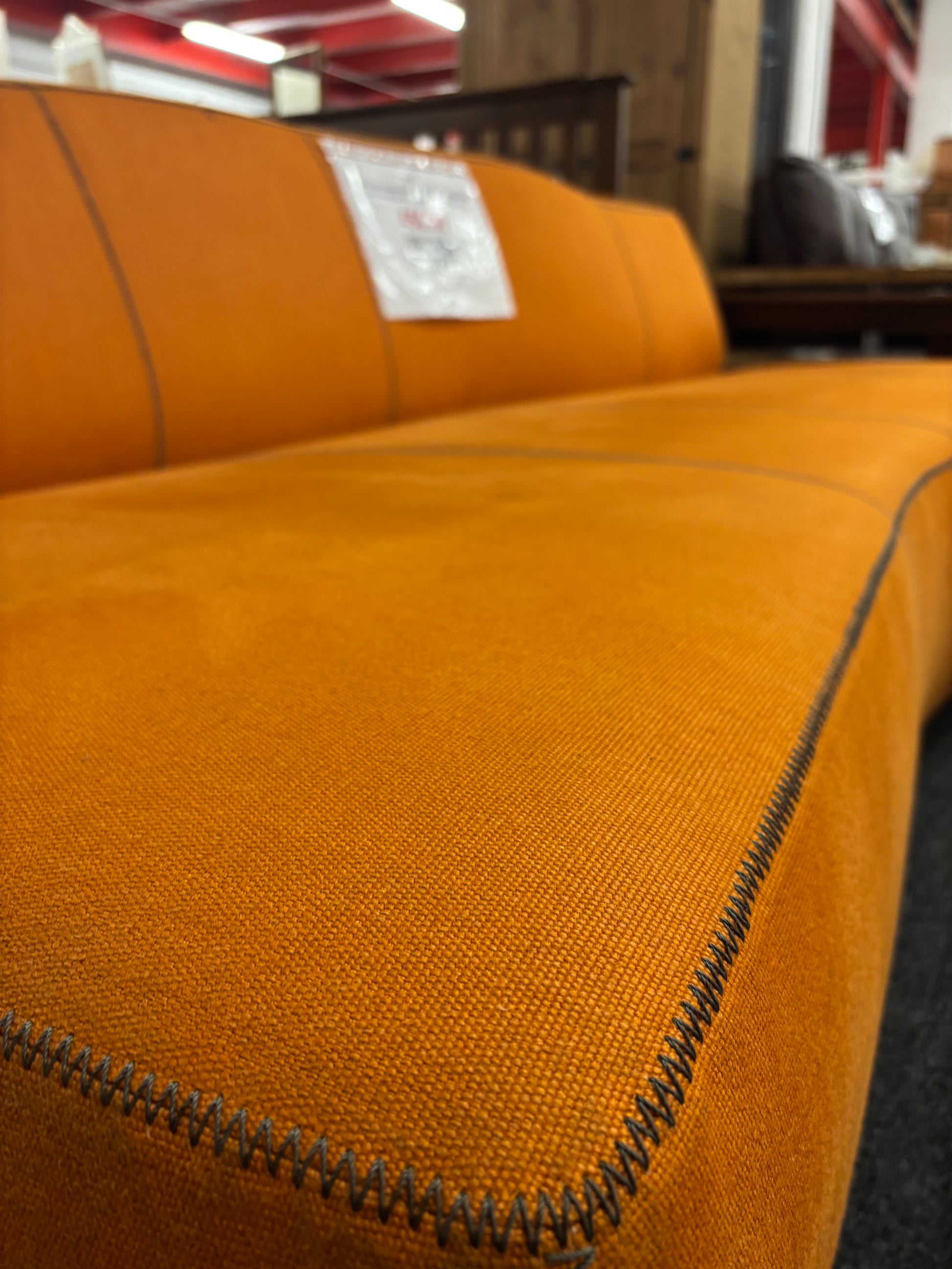 Large burnt orange modern sectional reception B&B Italia, breakout sofa set (W 210 x D 120 cm)