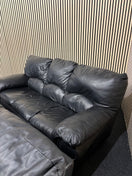 Switch 3+1+1 real black leather Natuzzi suite 2 image