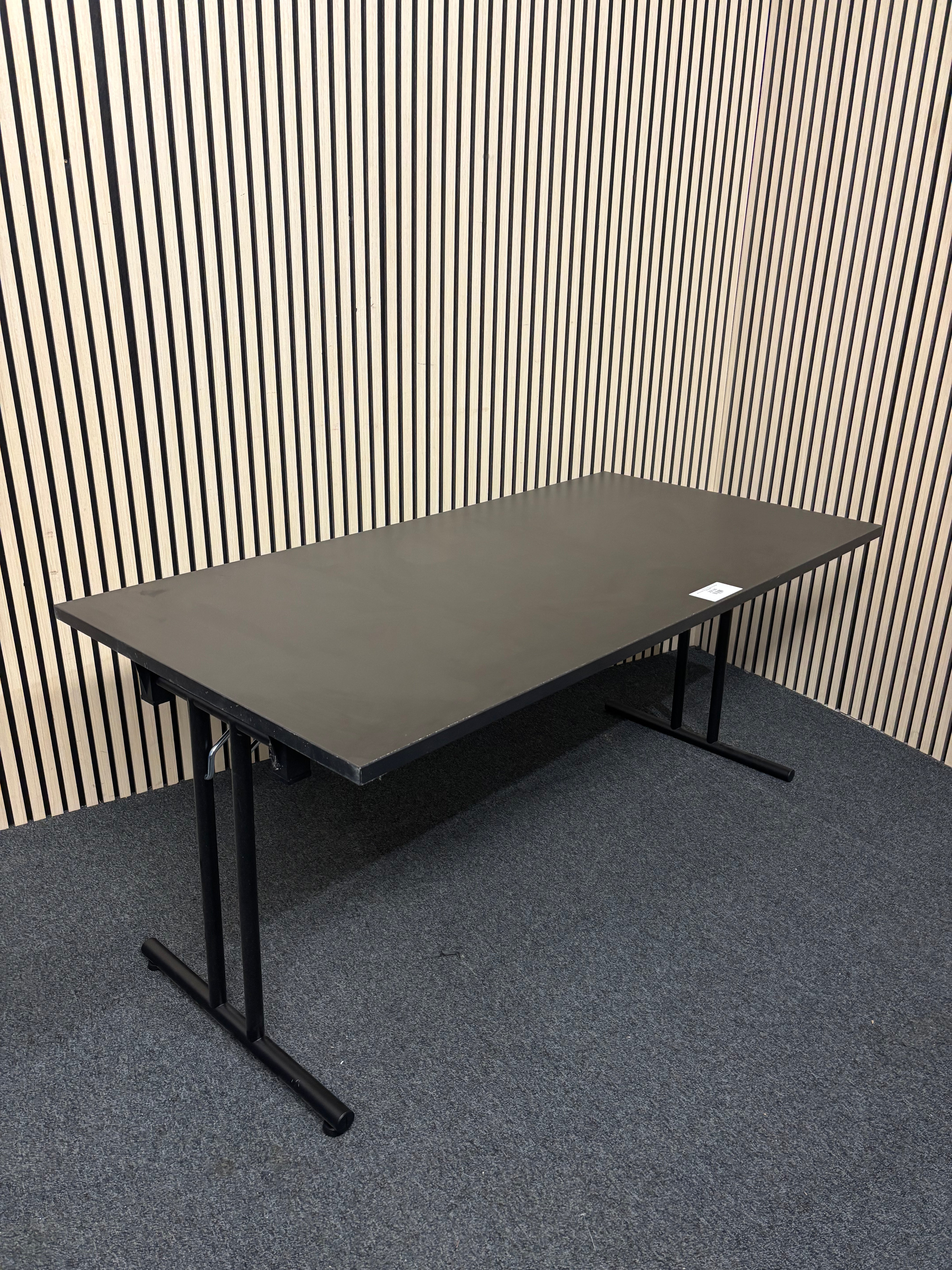 NEW Rectangular deluxe flip top meeting table with black frame 1600*80 ...