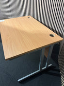 Switch Beech 1200*800 second hand straight desk with silver cantilever frame 2 image
