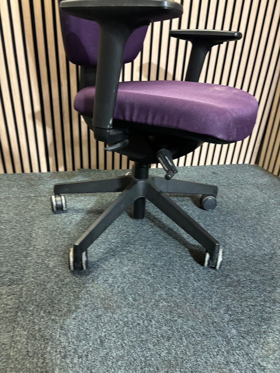Purple fabric height adjustable swivel with HA arms  3126
