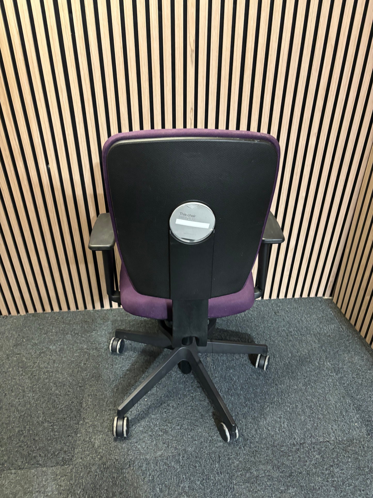 Purple fabric height adjustable swivel with HA arms  3126