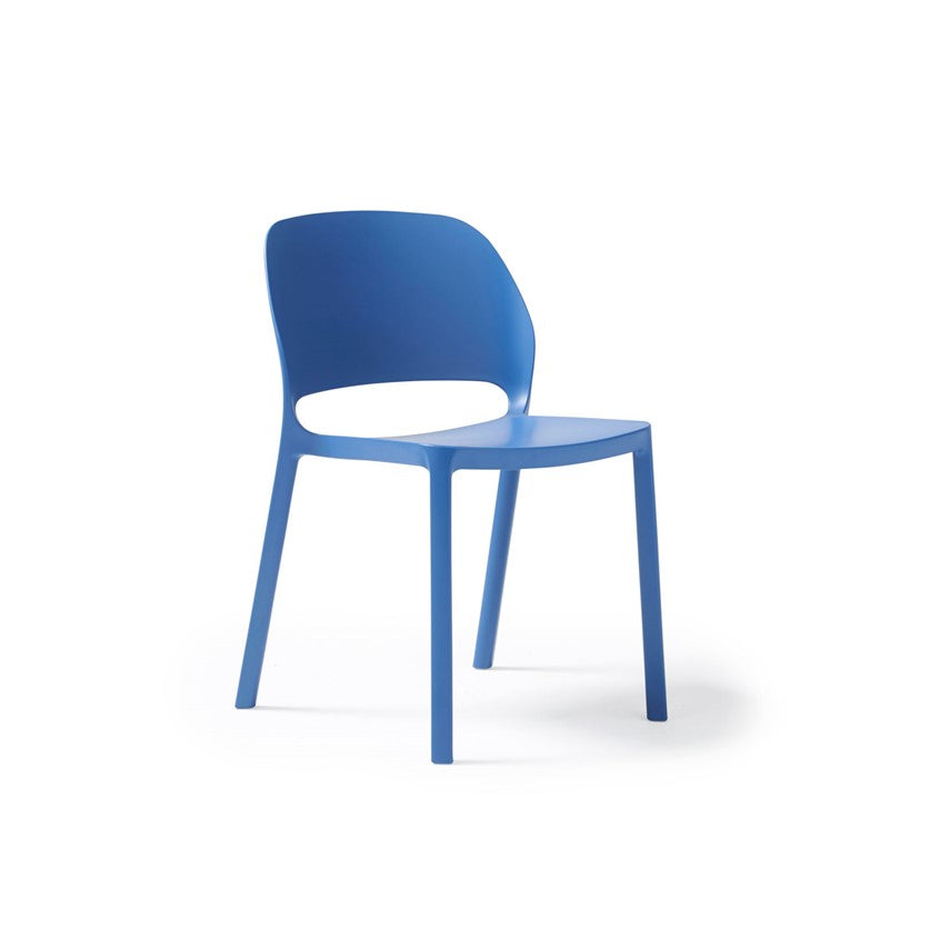 NEW Contra one piece polypropylene Chair - Blue. BRAND NEW STACKABLE. PRICE INC VAT. OTHER COLOUR OPTIONS AVAILABLE ALSO