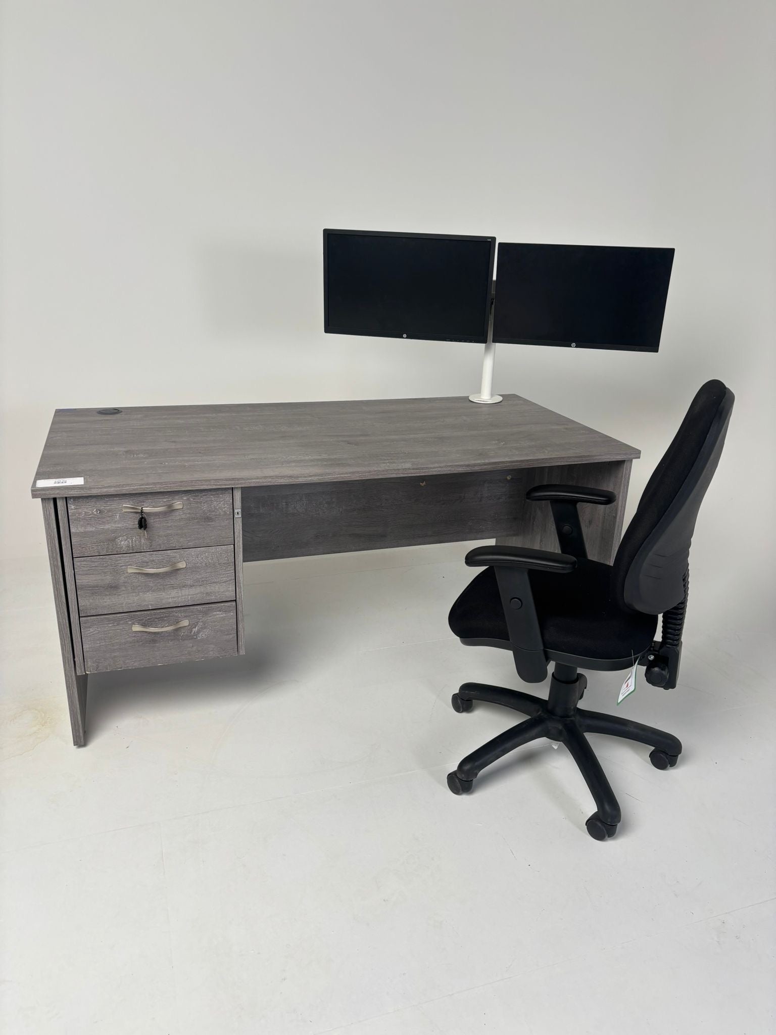 Mobile 3 drawer slim under desk pedestal on castors