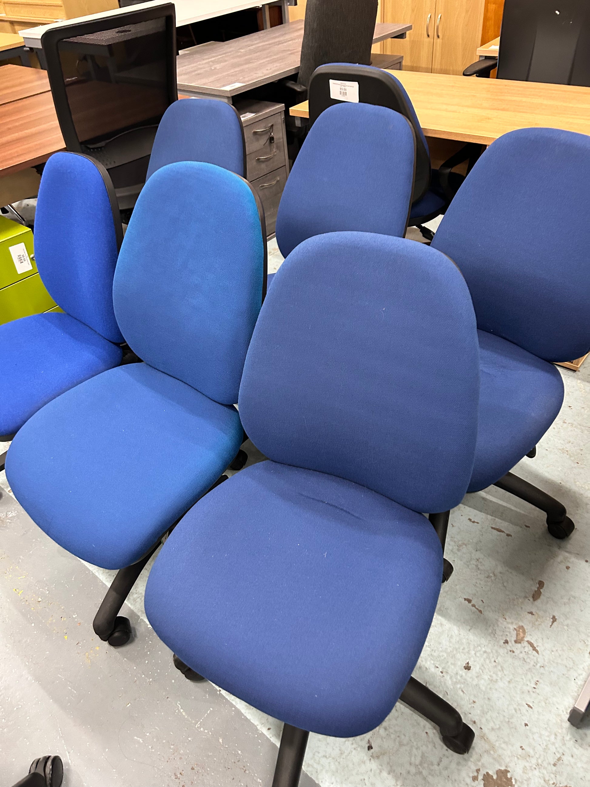 Swivel fabric height adjustable chairs no arms CJM Furniture