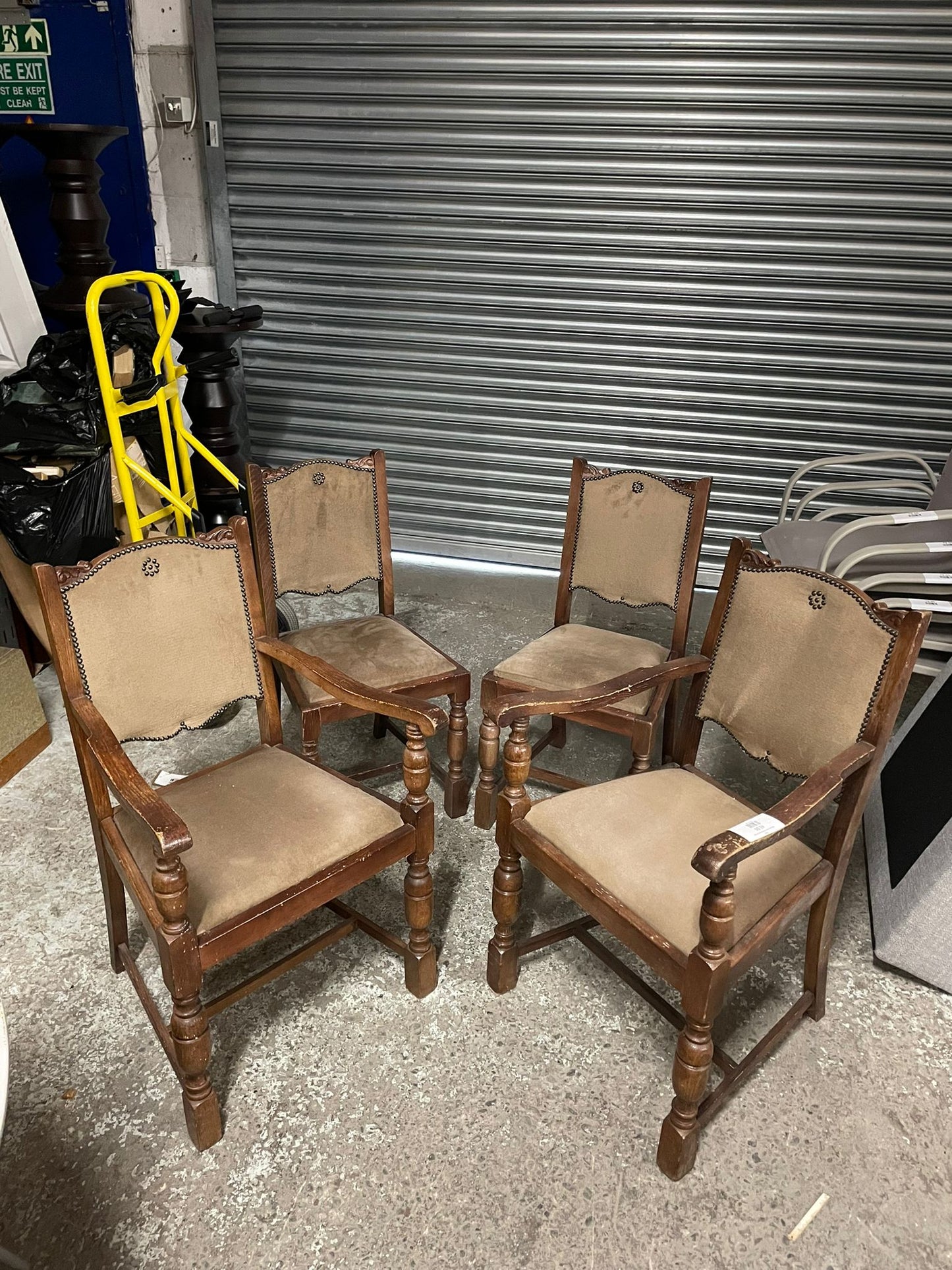 Mahogany fabric seat dining chair Q4123