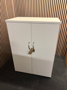 Switch Universal 2 door storage unit in white laminate with 2 no. internal shelves and key 1090Hx470Dx800W 2 image