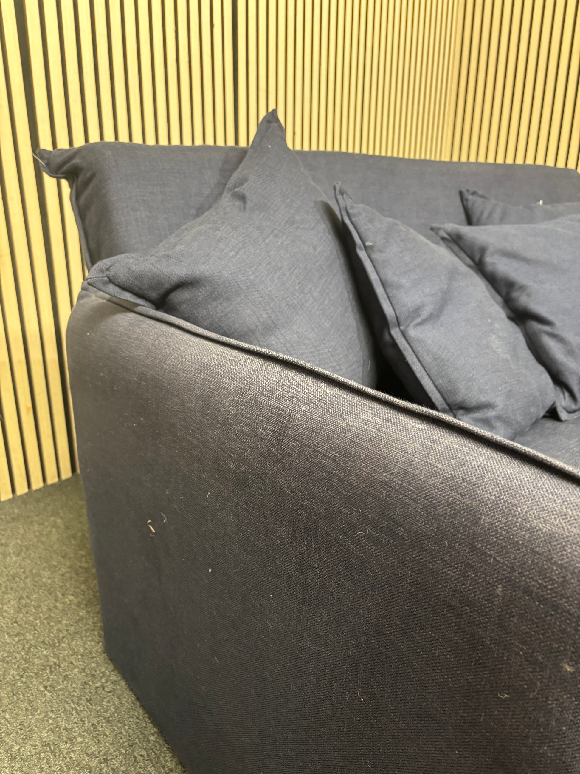 Dark navy fabric futon sofa  3126