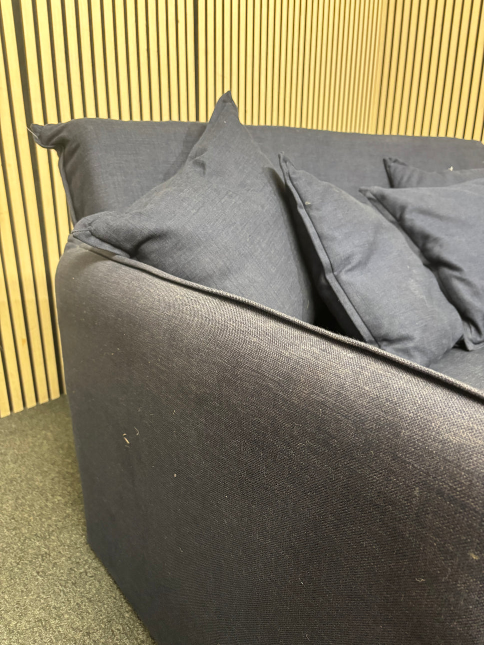 Dark navy fabric futon sofa  3126