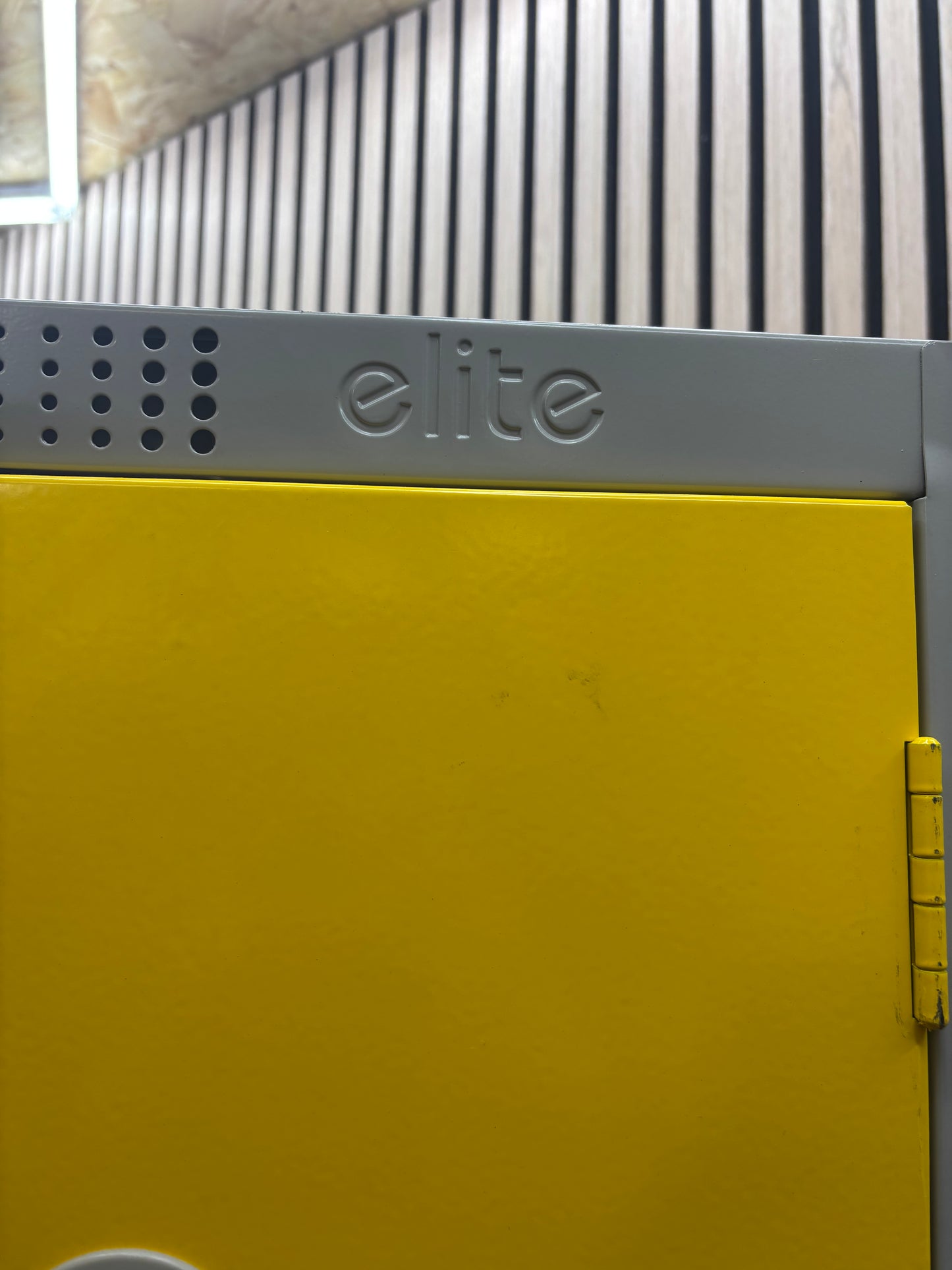 Elite yellow and grey 4 door personal locker with keys