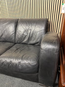 Switch 3 seater Natuzzi heavy grain dark brown leather sofa (230 cm) 3126 2 image