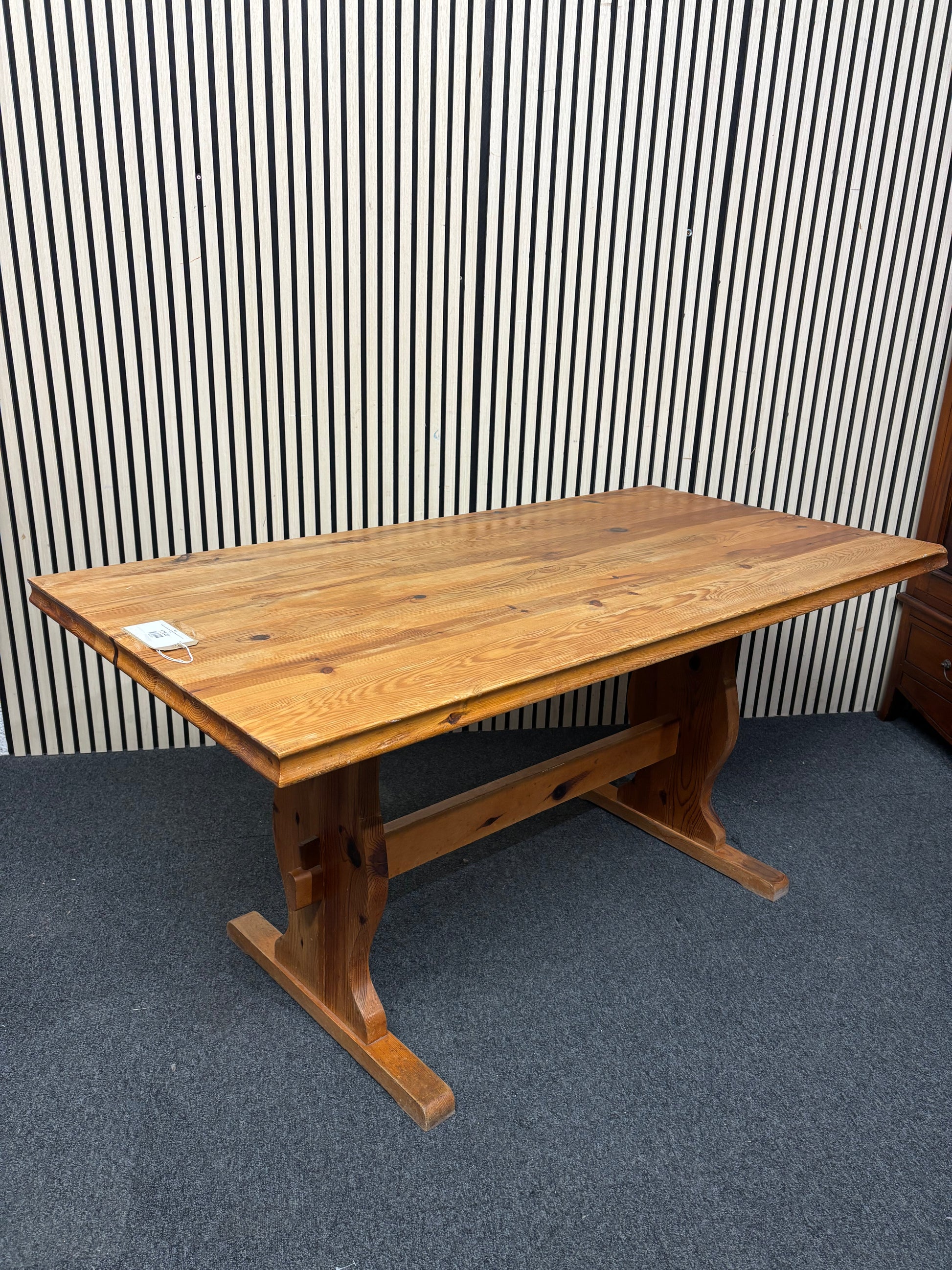 Natural solid pine large kitchen table (W 152 x D 76 cm) 3126