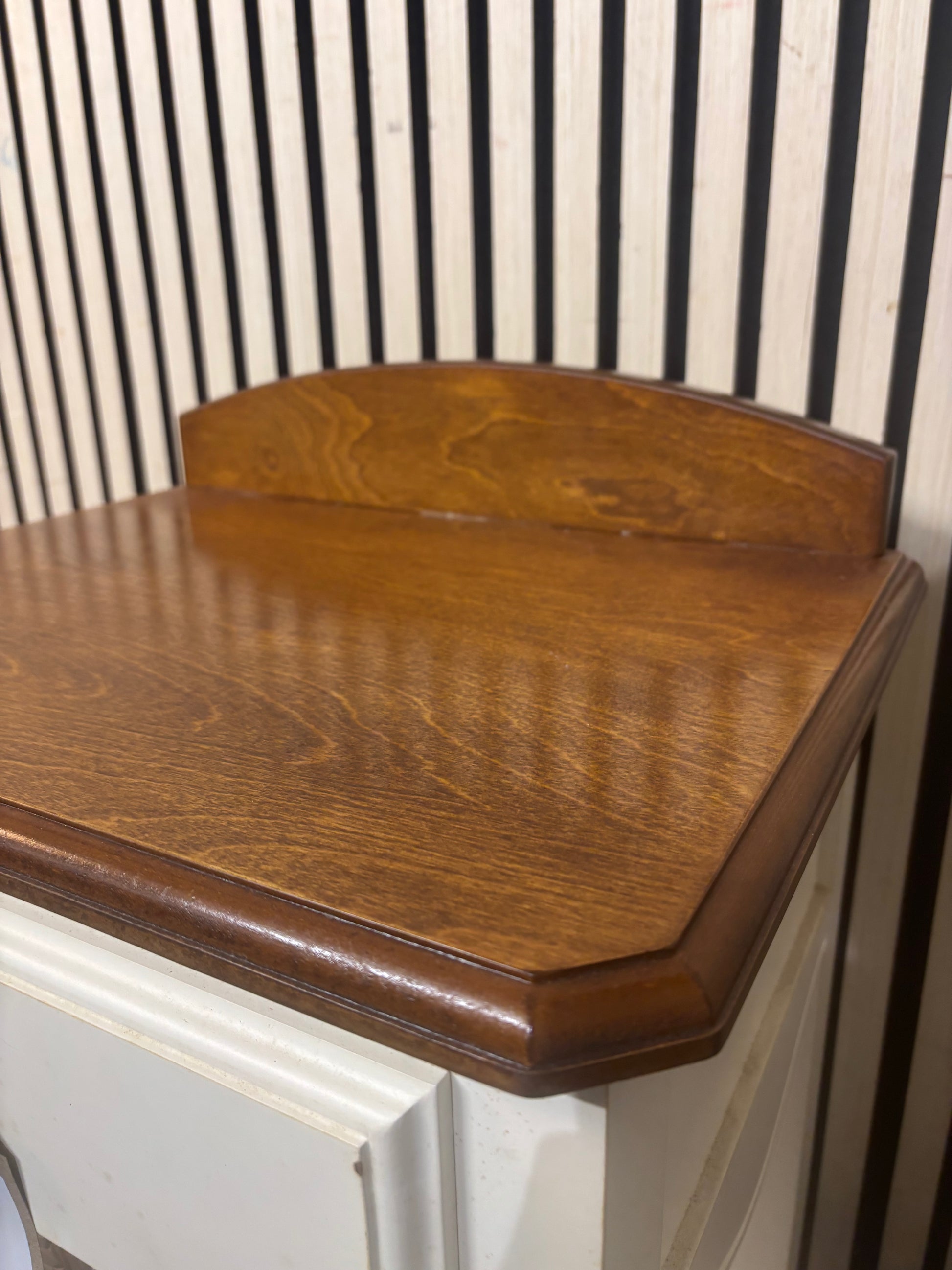 Cream and pine 1 drawer bedside locker 3126