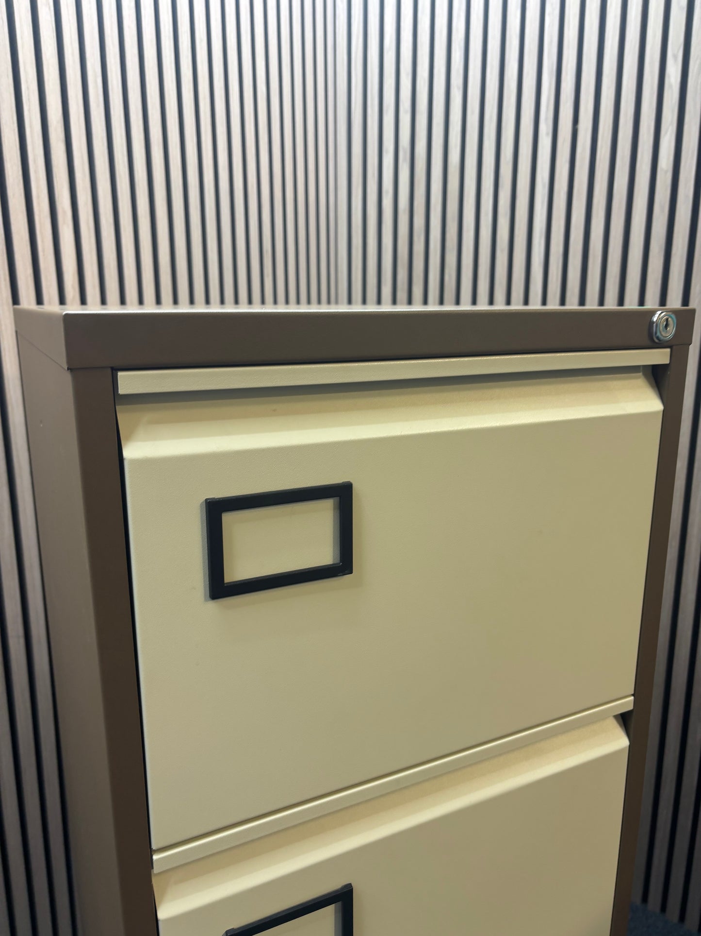 Tall 4 drawer coffee cream filing cabinet