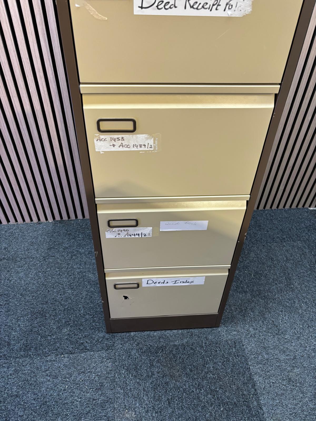 Tall 4 drawer coffee cream filing cabinet