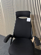 Switch NEW Tuscan high back swivel chair, black fabric seat, fabric back and headrest with pivot arms. PRICE INC VAT 3 image