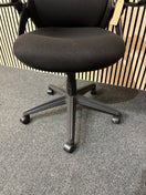 NEW Tuscan high back swivel chair, black fabric seat, fabric back and headrest with pivot arms. PRICE INC VAT