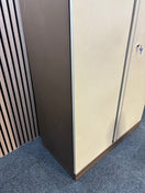 Switch Tall 2 door coffee cream tall steel unit with internal shelves and key 95Wx49Dx184H 3 image