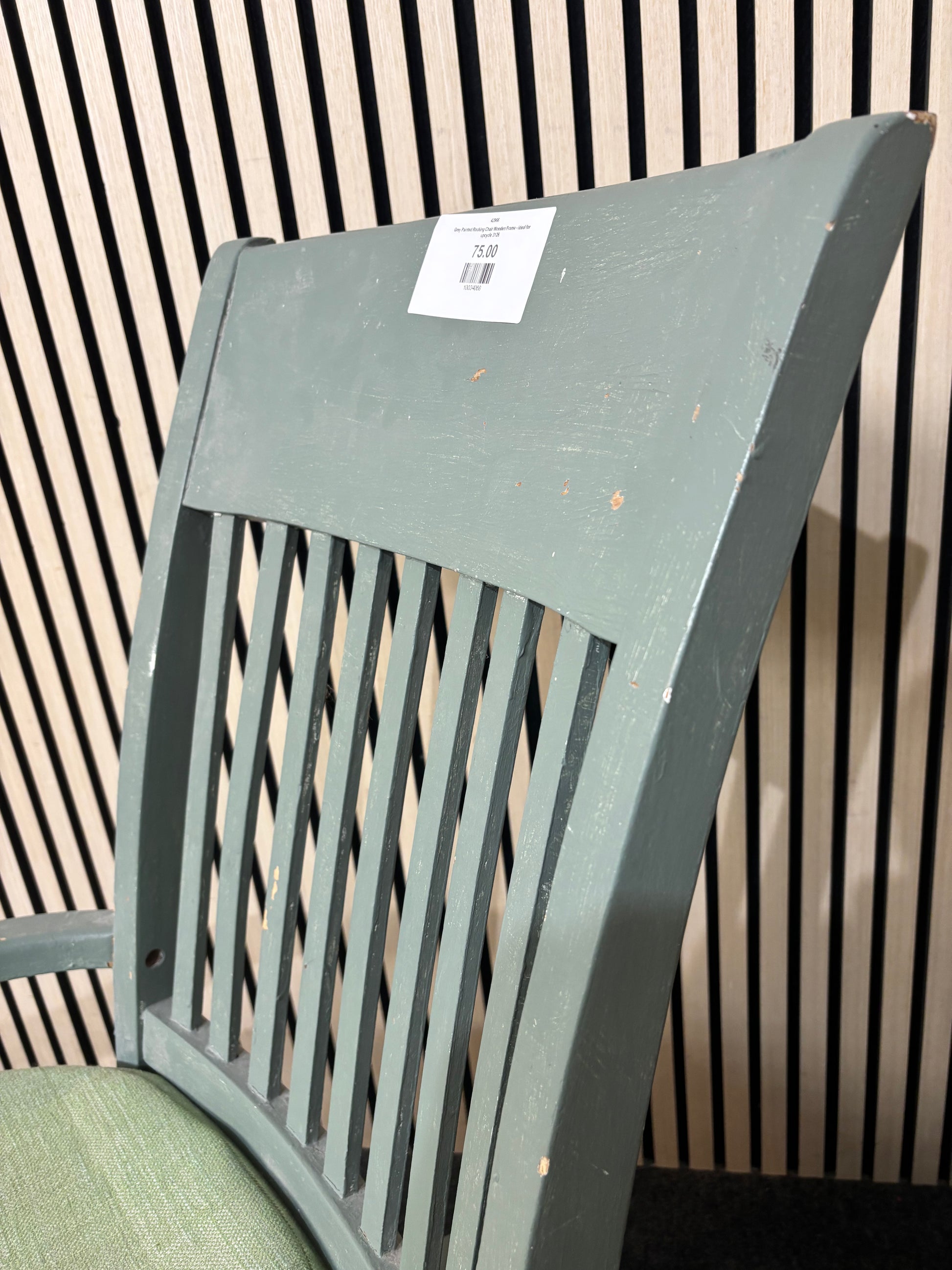 Grey Painted Rocking Chair Wooden Frame - ideal for upcycle 3126