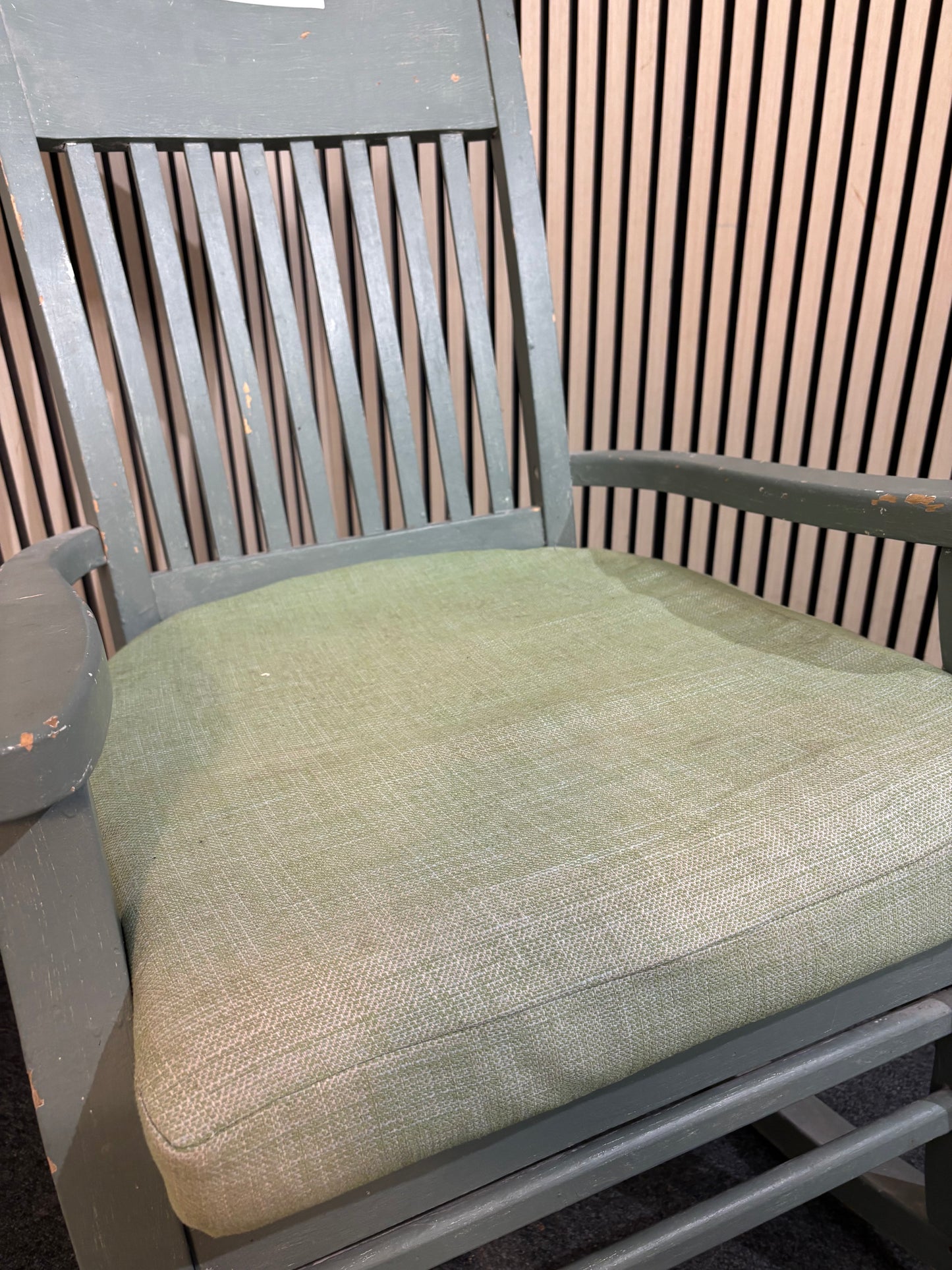 Grey Painted Rocking Chair Wooden Frame - ideal for upcycle 3126