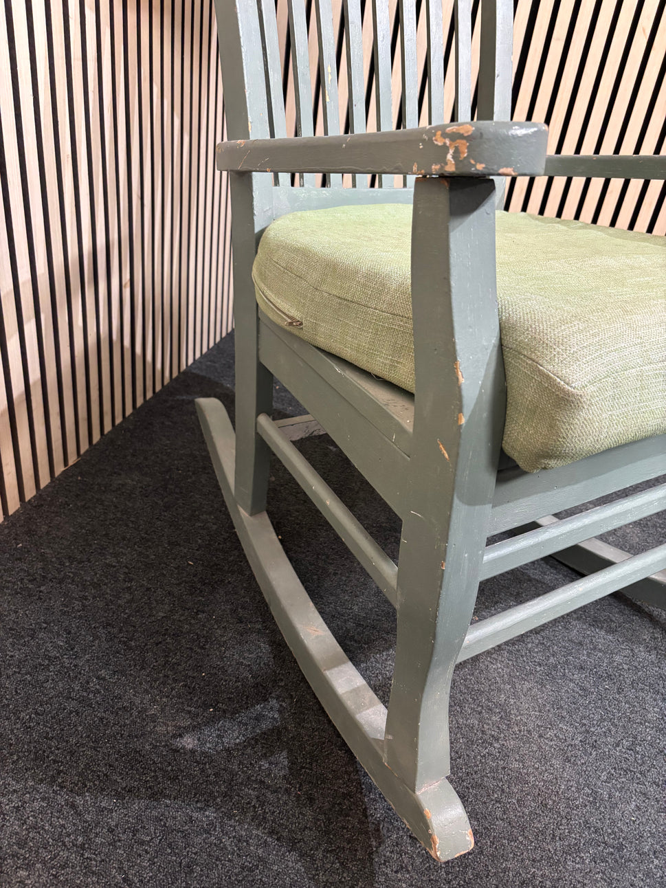 Grey Painted Rocking Chair Wooden Frame - ideal for upcycle 3126