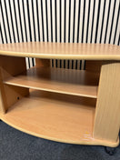 Switch Beech laminate low TV unit on castors 3126 3 image
