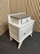 Switch Light grey painted 1 door 1 drawer bedside locker with granite top 3126 2 image