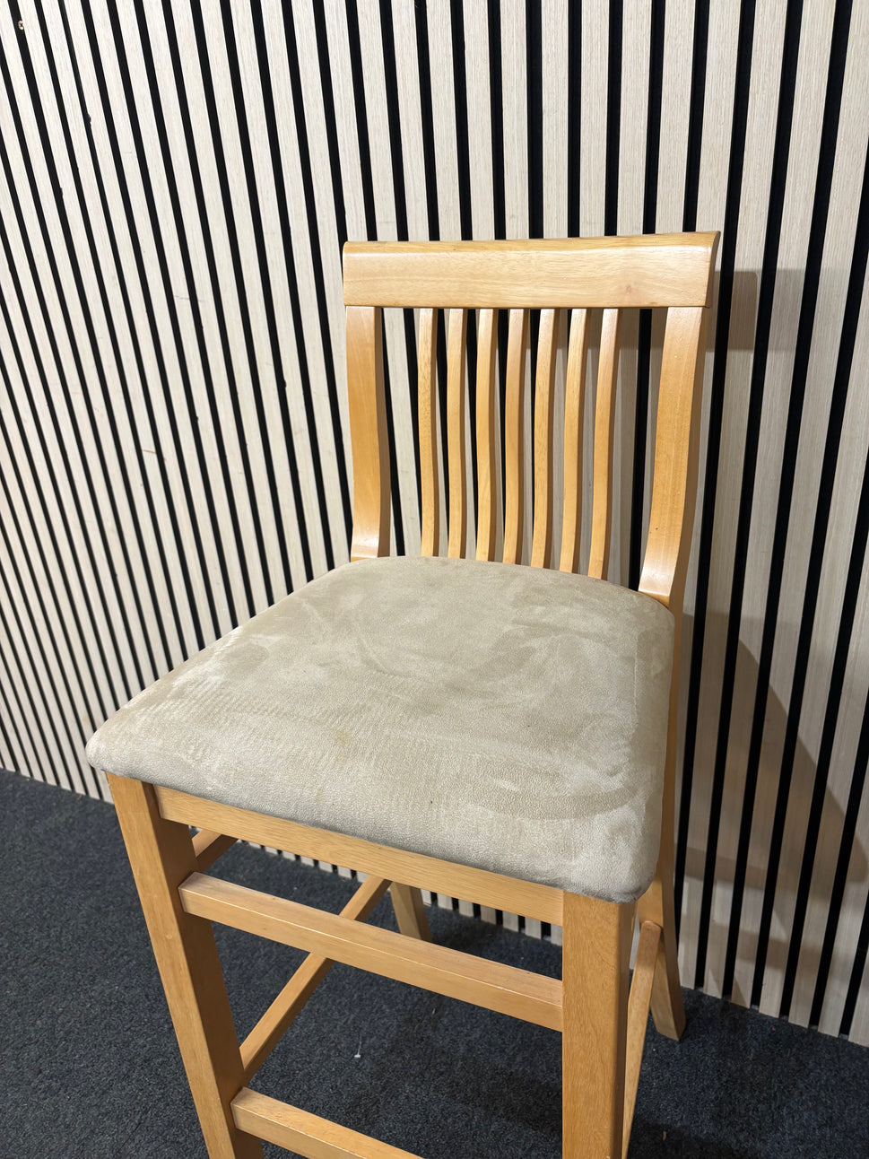 Solid wooden framed bar stool with back 3126