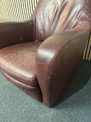 Switch Wine leather curved back armchair 3126 3 image