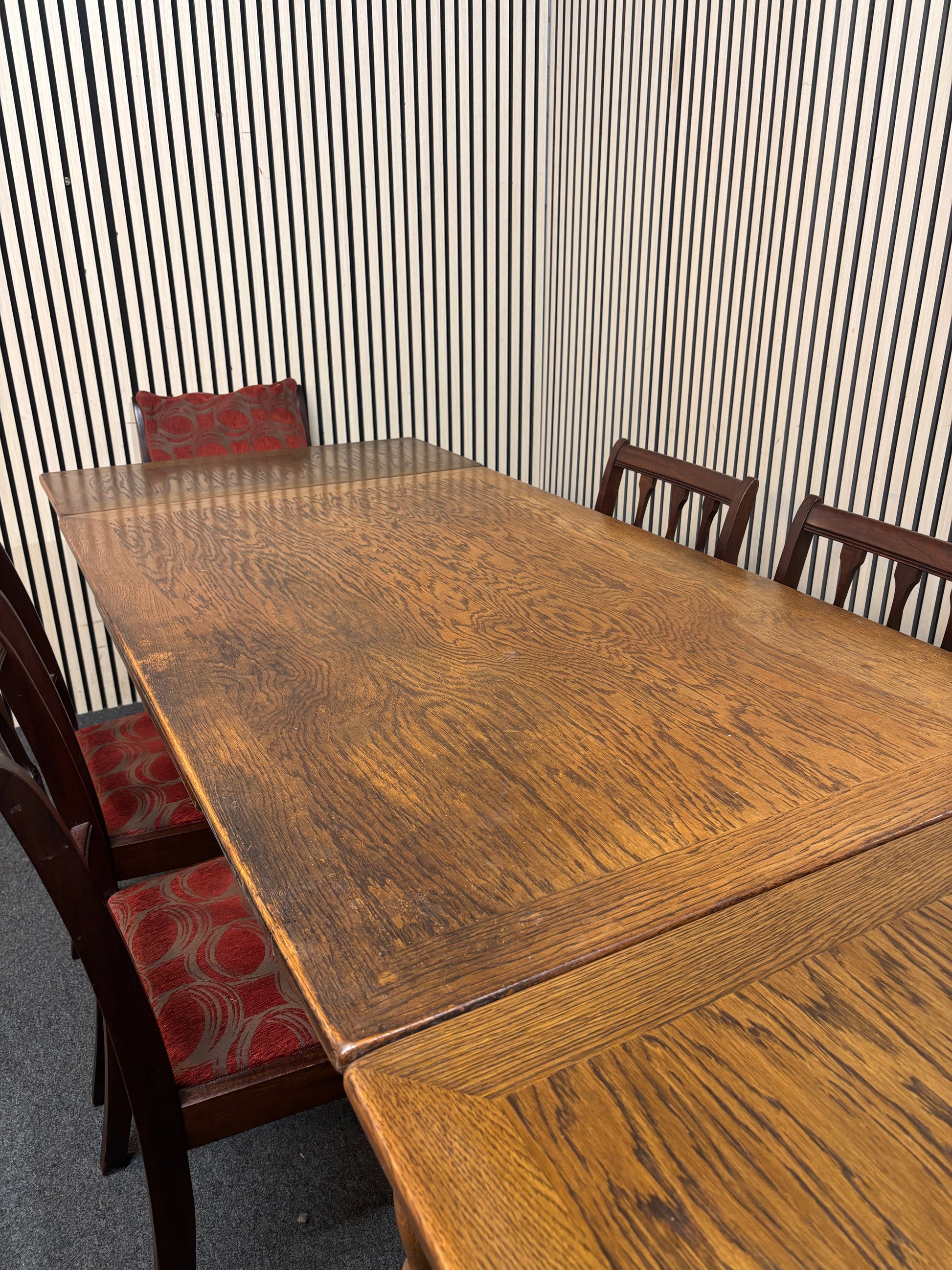 Large mahogany wooden extendable dining table(W 144, 224 extnd x D 90 cm) 3126