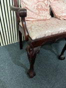 Switch Solid mahogany ornate 2 seater bench with mixed fabric cushions 3126 3 image