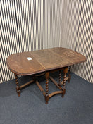 Switch English oak oval barley twist gate leg table (H 72 x W 45 ,135 extnd x D 90 cm) 3126 2 image