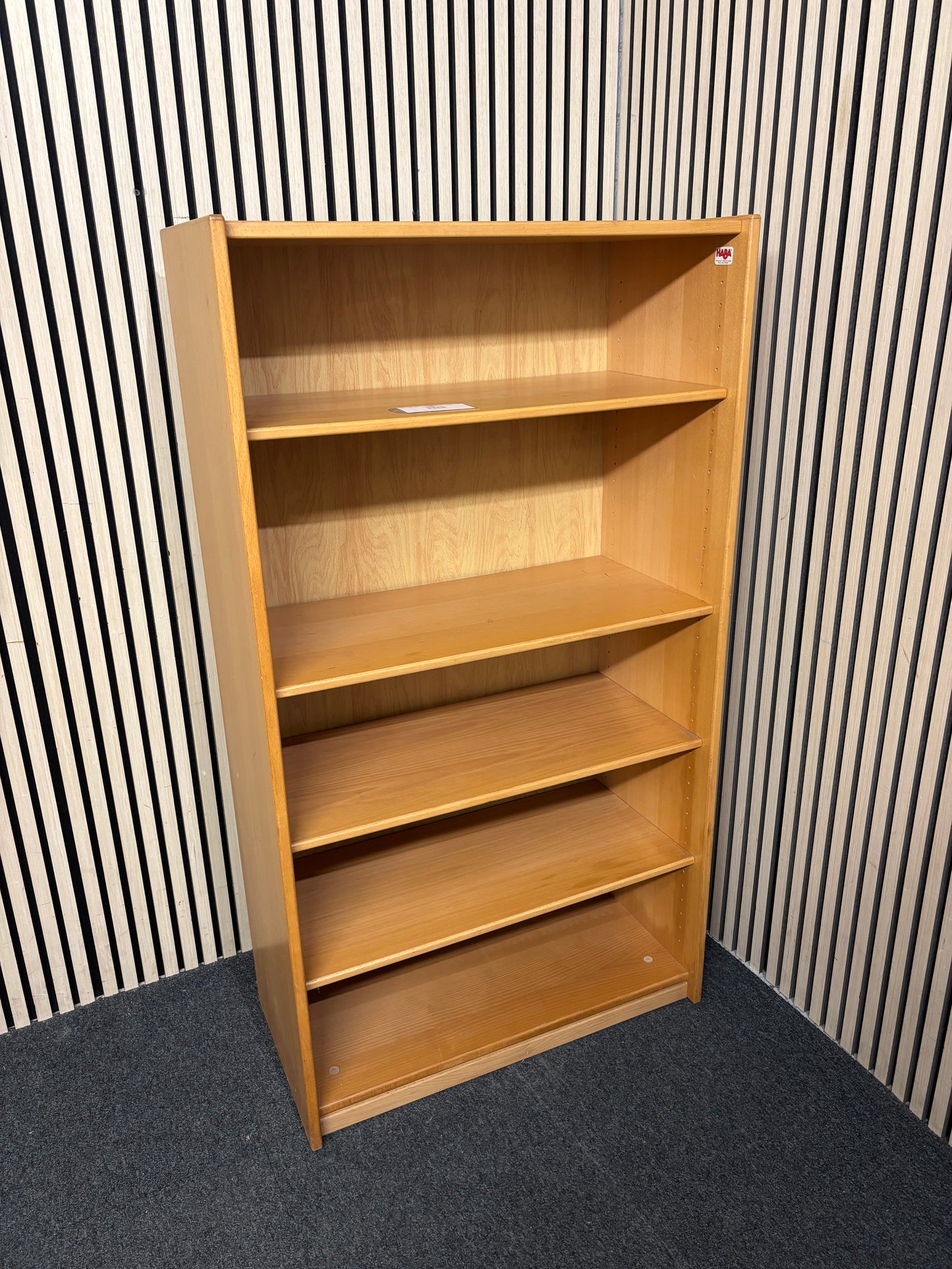Tall beech solid bookcase (H 143 x W 78 x D 40 cm) 3126