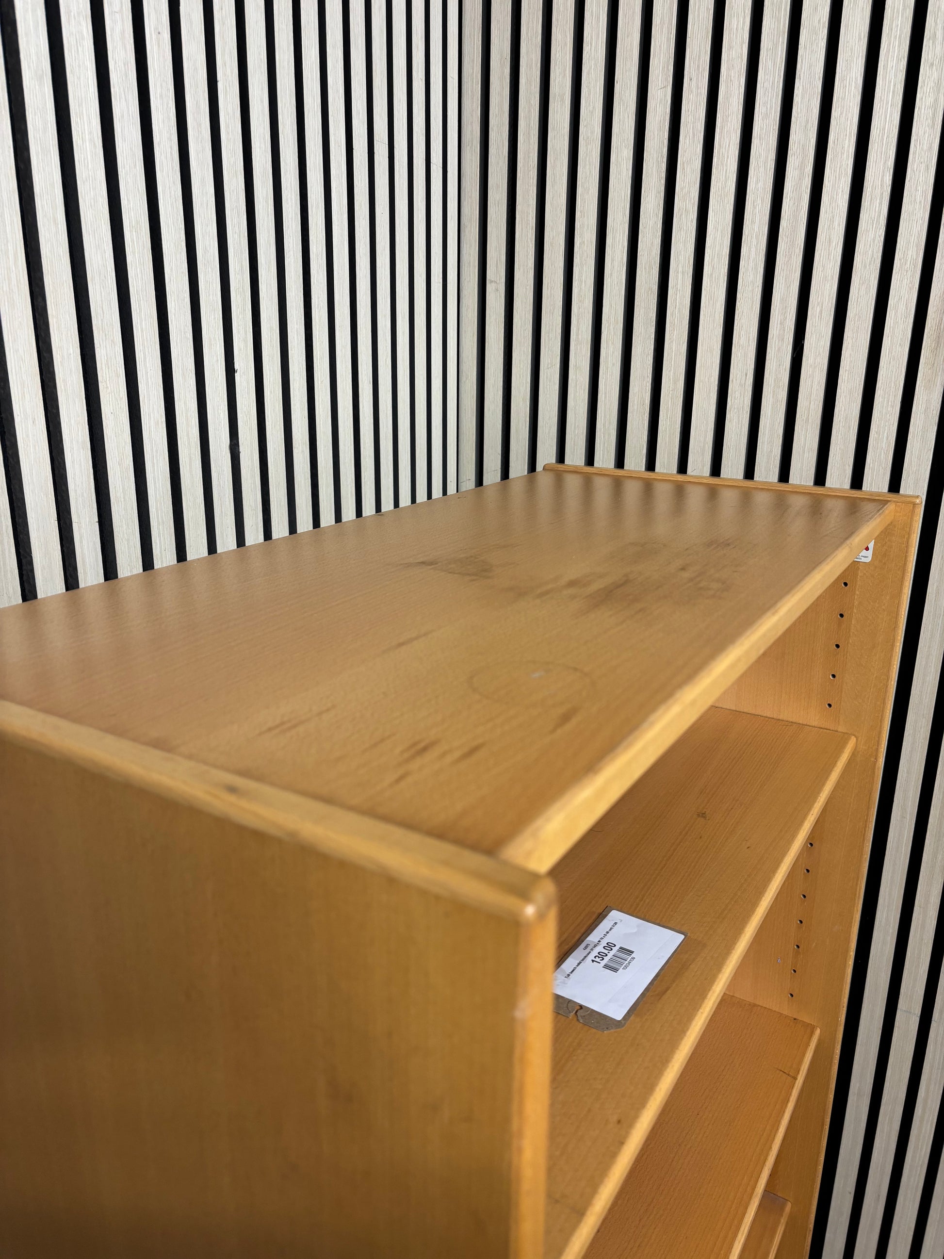 Tall beech solid bookcase (H 143 x W 78 x D 40 cm) 3126