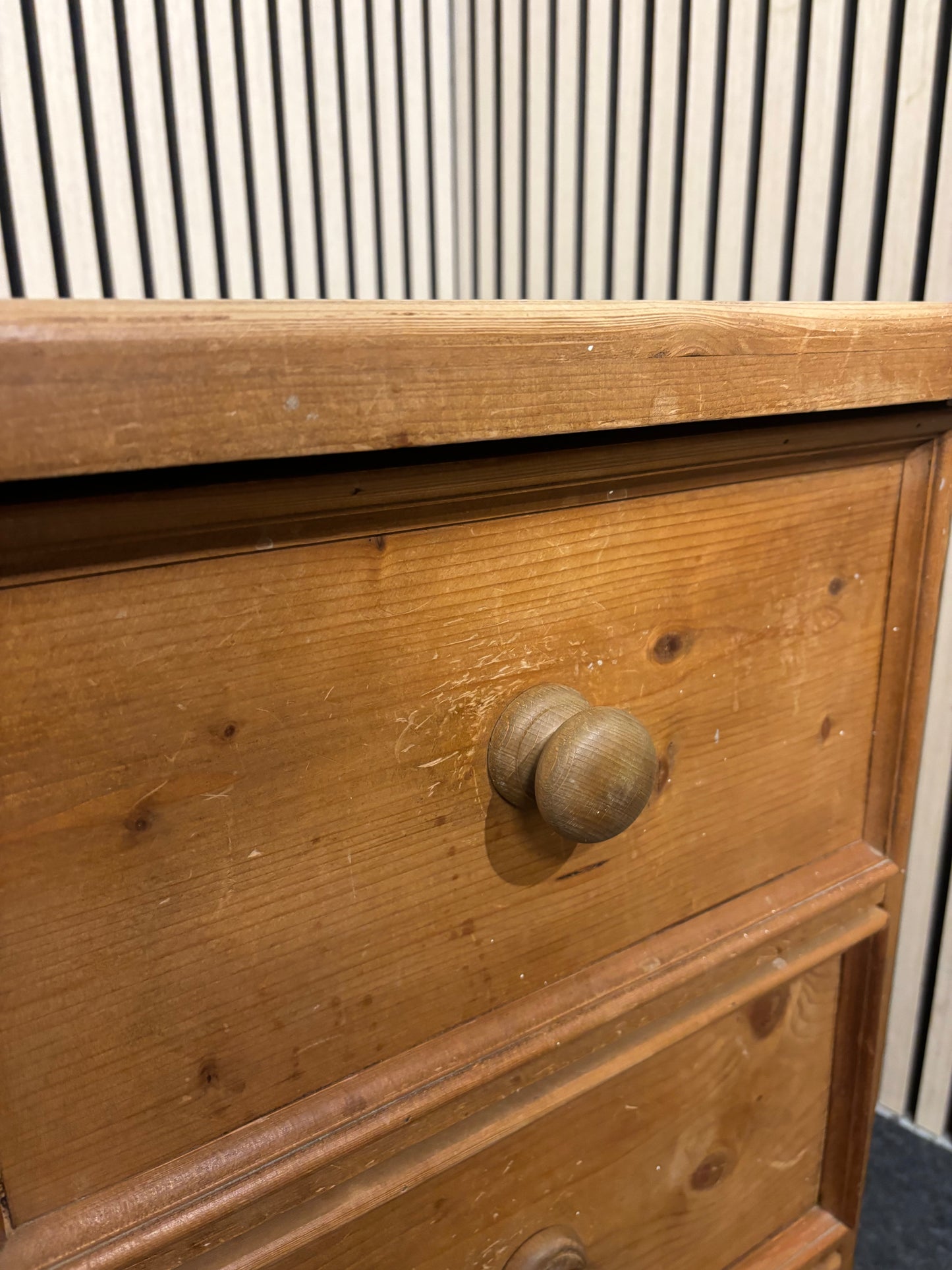 Solid pine tall 3 drawer bedside locker 3126