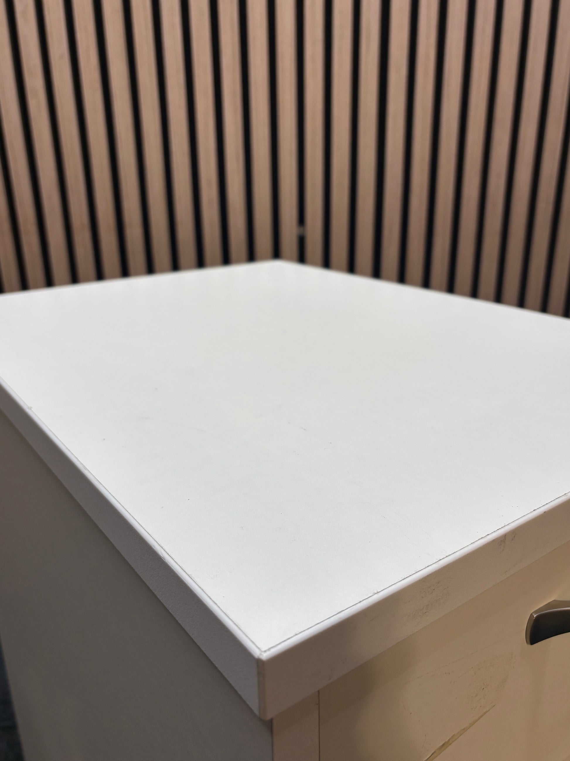 Wooden 600 desk high pedestal (600mm deep) in white