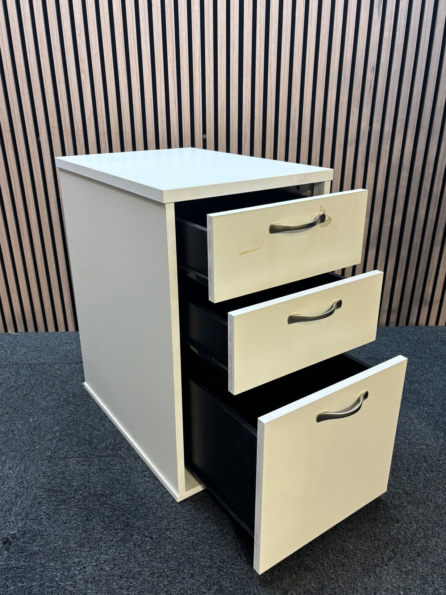 Wooden 600 desk high pedestal (600mm deep) in white