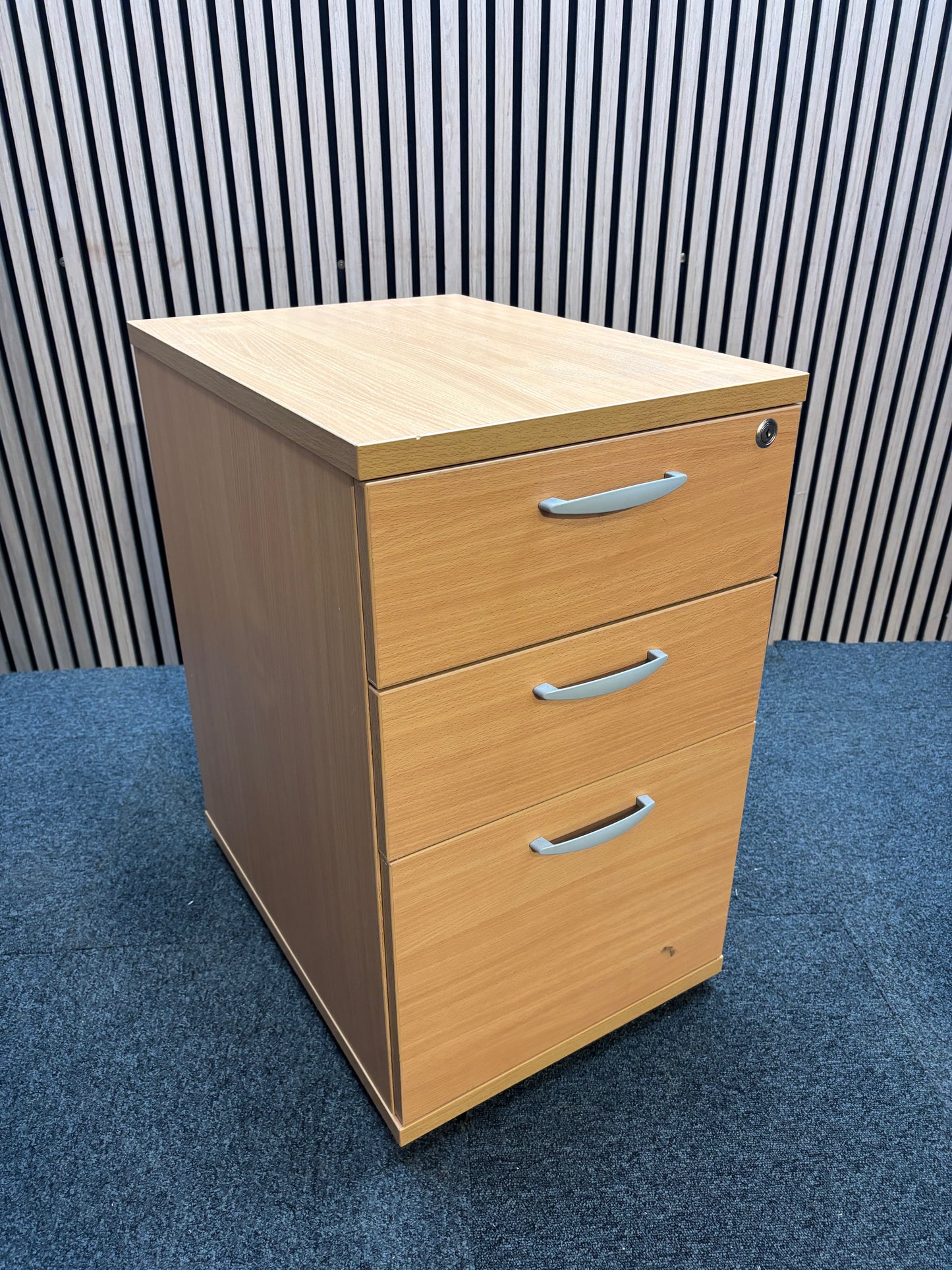 Wooden 600 desk high pedestal (600mm deep) in beech