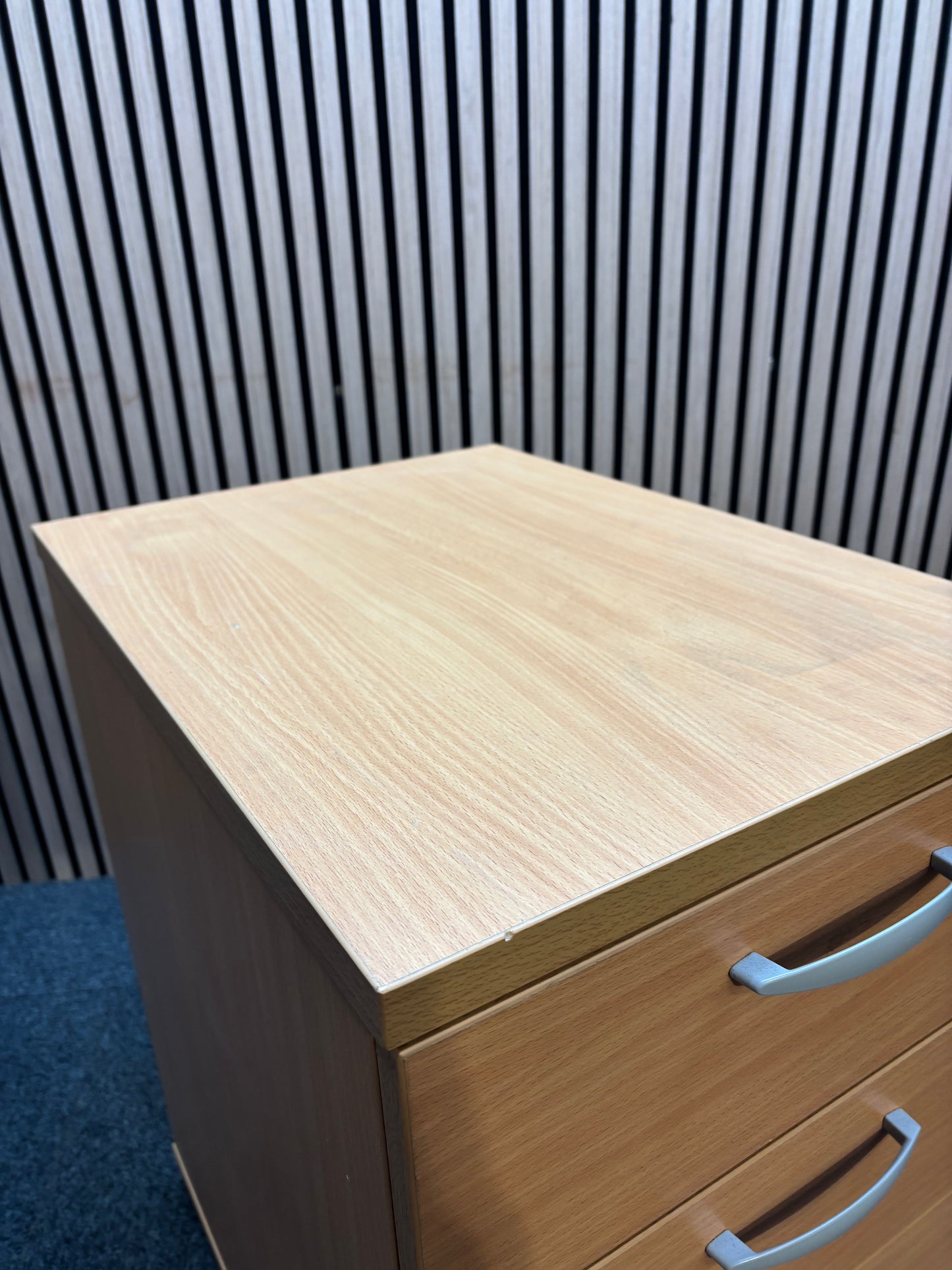 Wooden 600 desk high pedestal (600mm deep) in beech