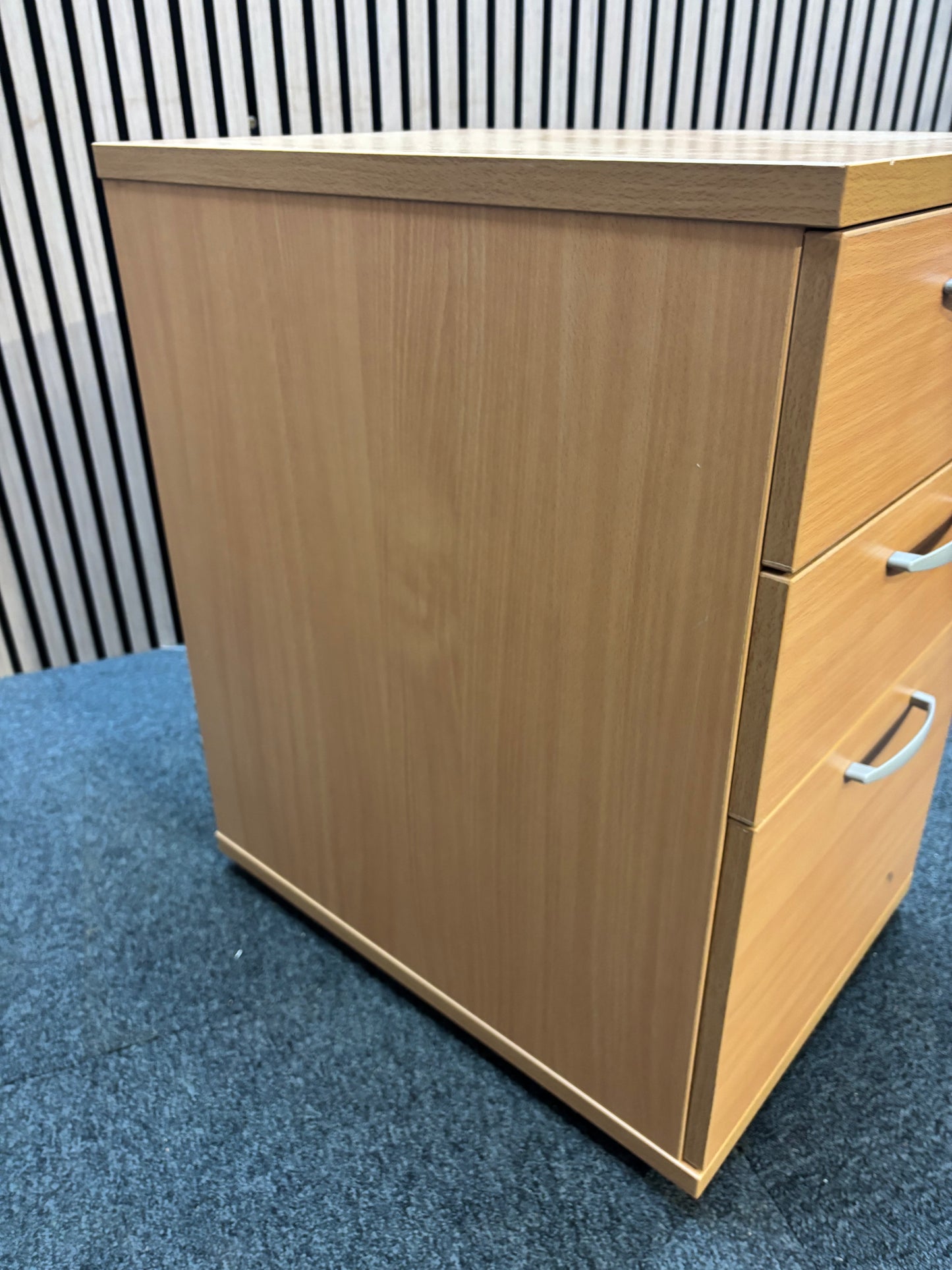 Wooden 600 desk high pedestal (600mm deep) in beech