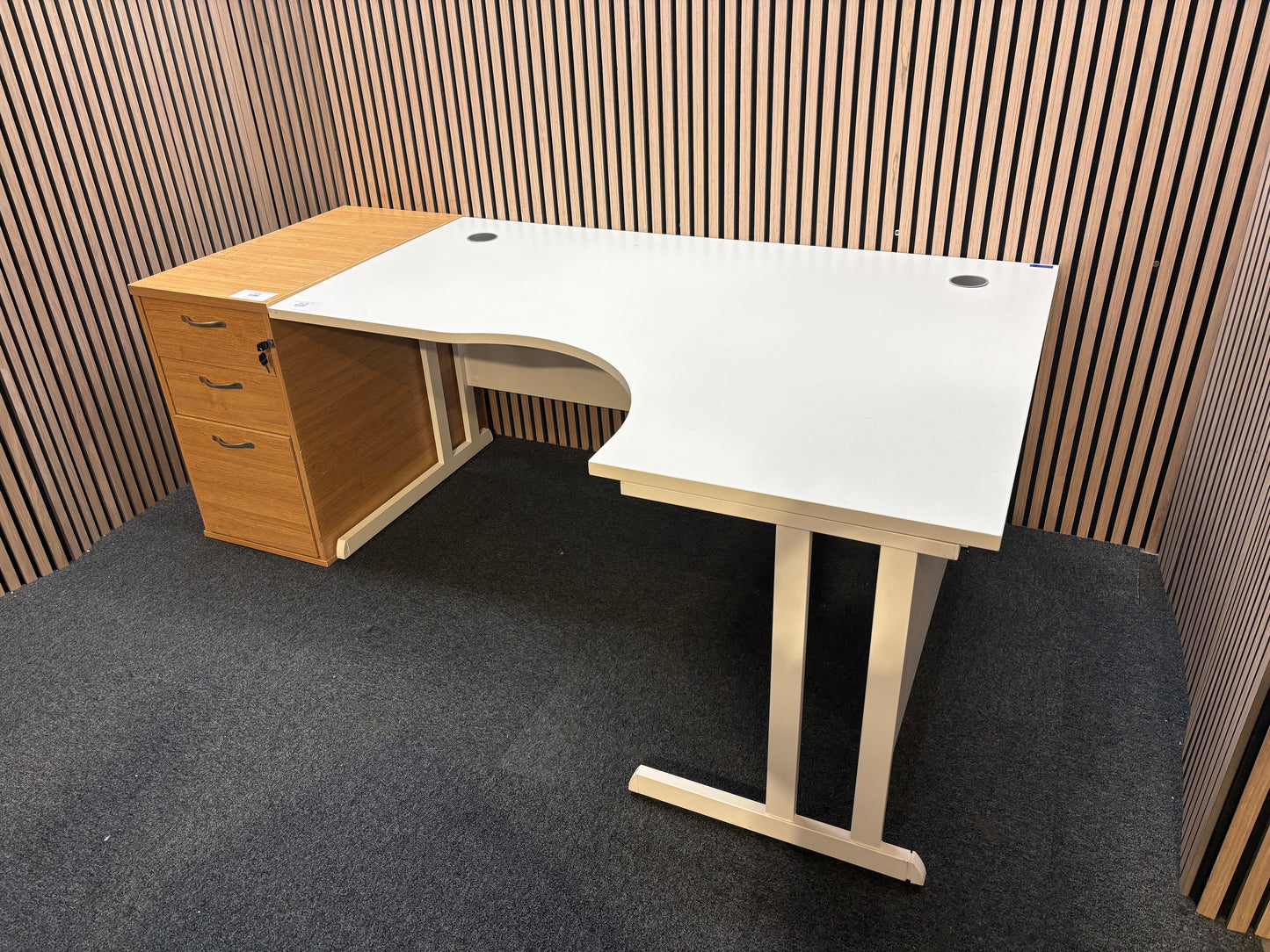 Wooden 800 desk high pedestal (800mm deep) - Oak