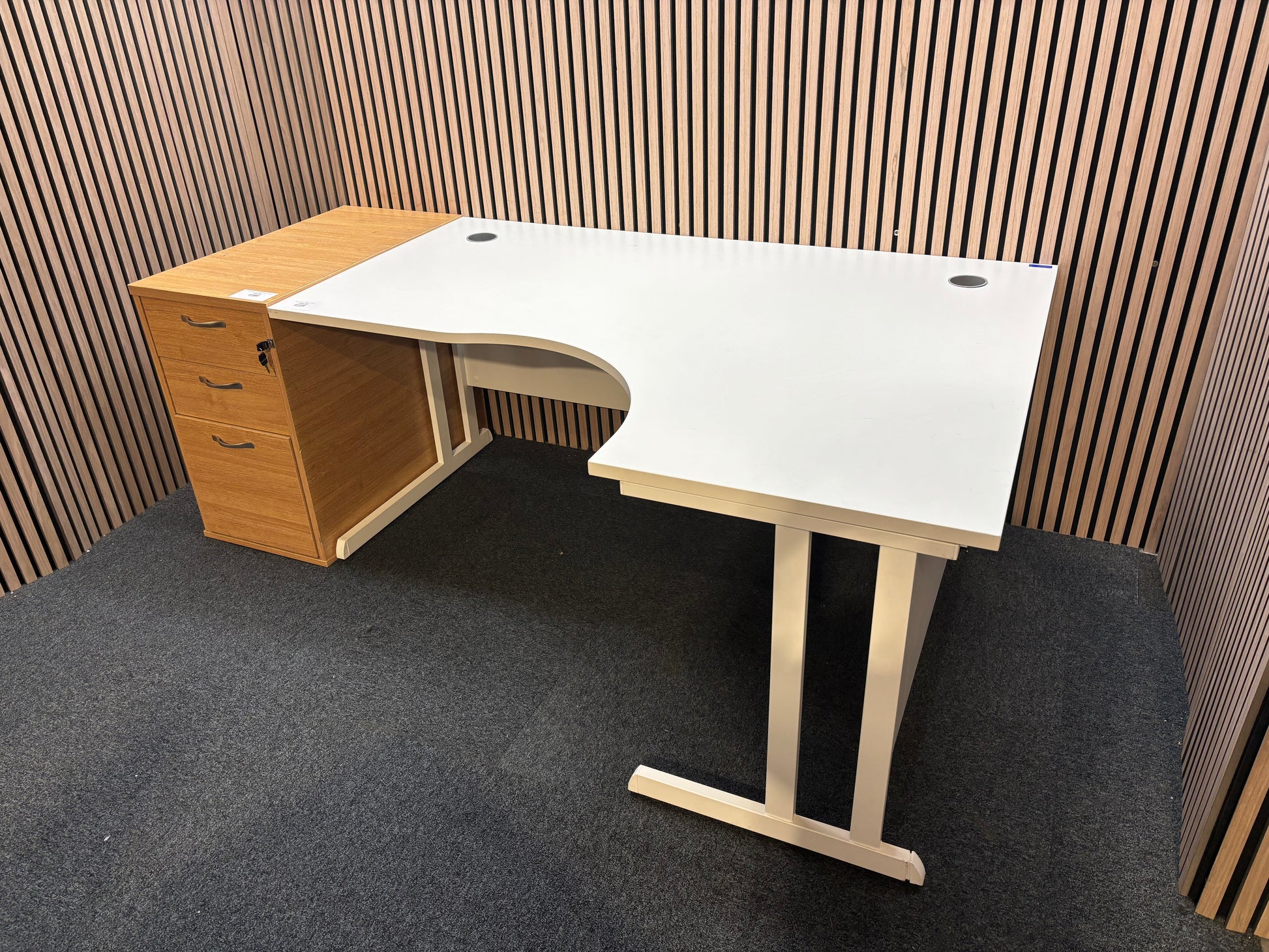 Wooden 800 desk high pedestal (800mm deep) - Oak