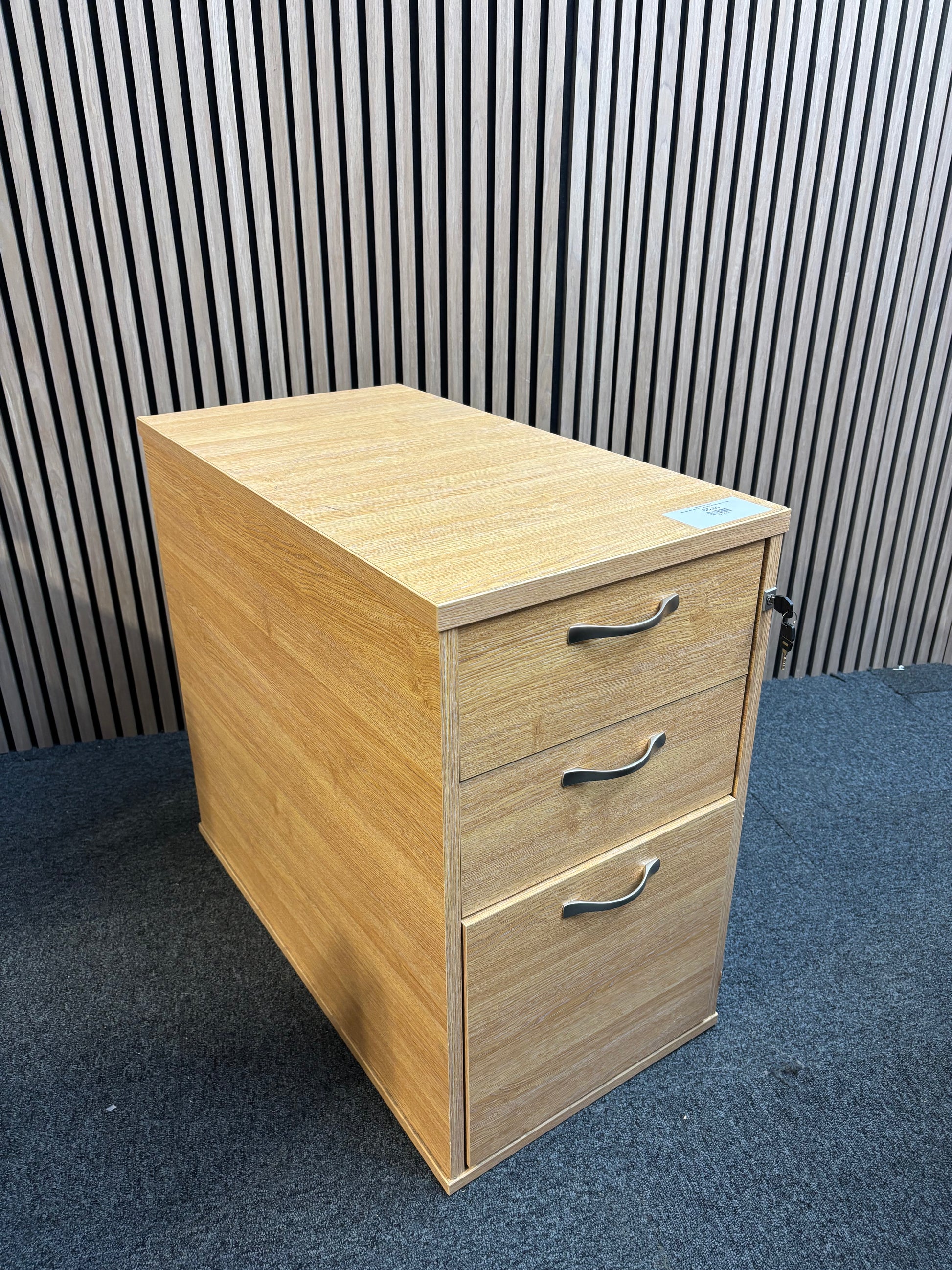 Wooden 800 desk high pedestal (800mm deep) - Oak