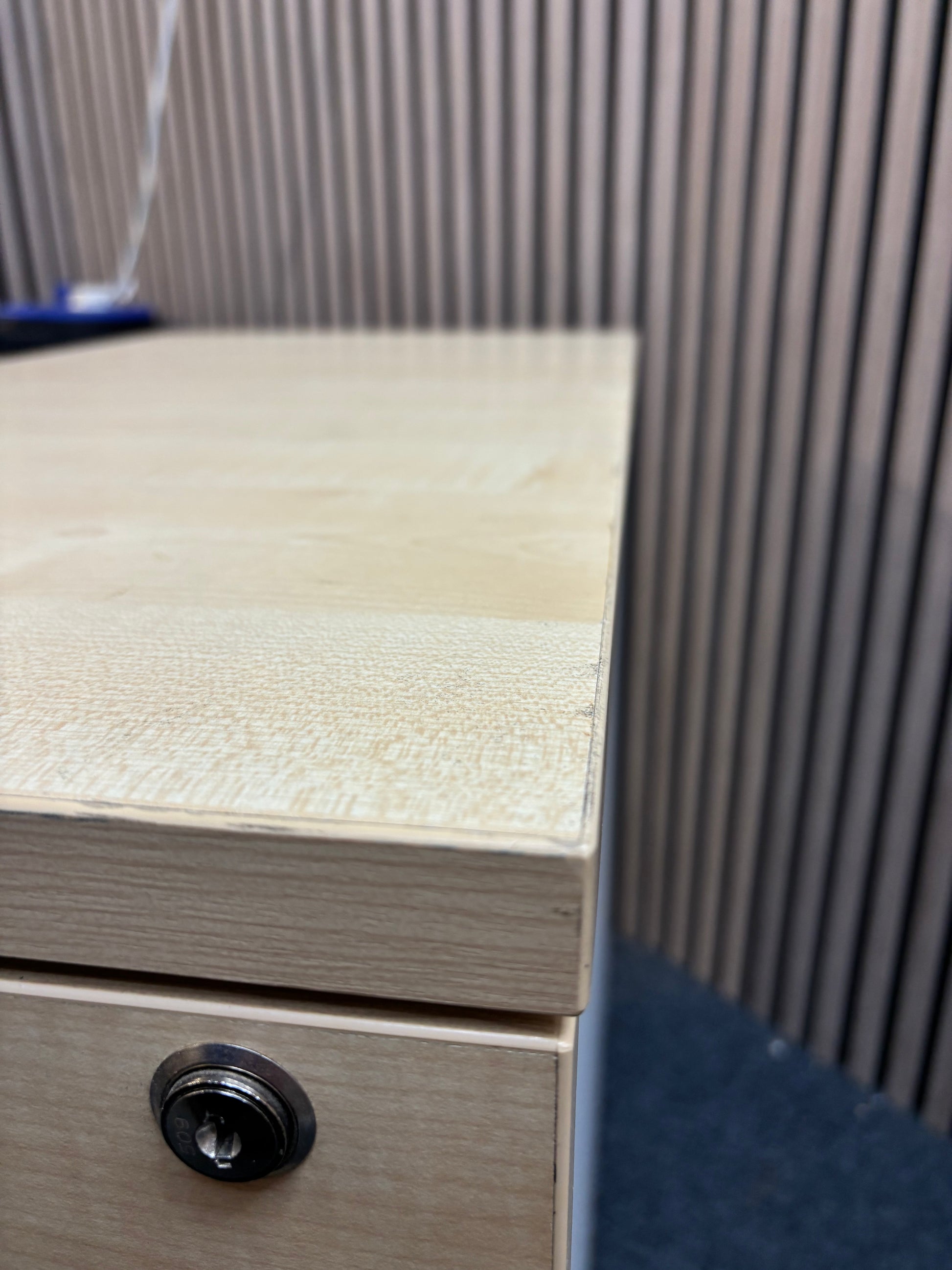 Wooden 800 desk high pedestal (800mm deep) - Maple